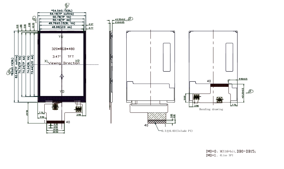 Mechanical Drawing - 4D LCD 35480320 3.5
